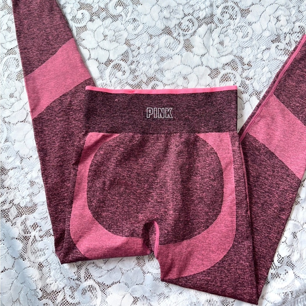 Y2K Victoria’s Secret PINK Black and Pink Leggings